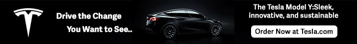 Tesla Leaderboard Banner Ad — 728×90 px
