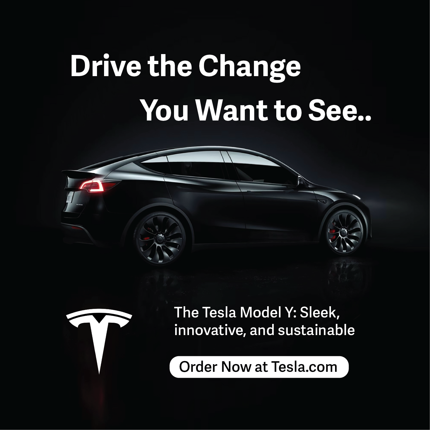 Tesla One-Third Page Print Ad — Drive the Change You Want to See