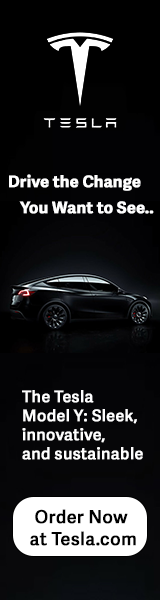 Tesla Wide Skyscraper Banner — 160×600 px